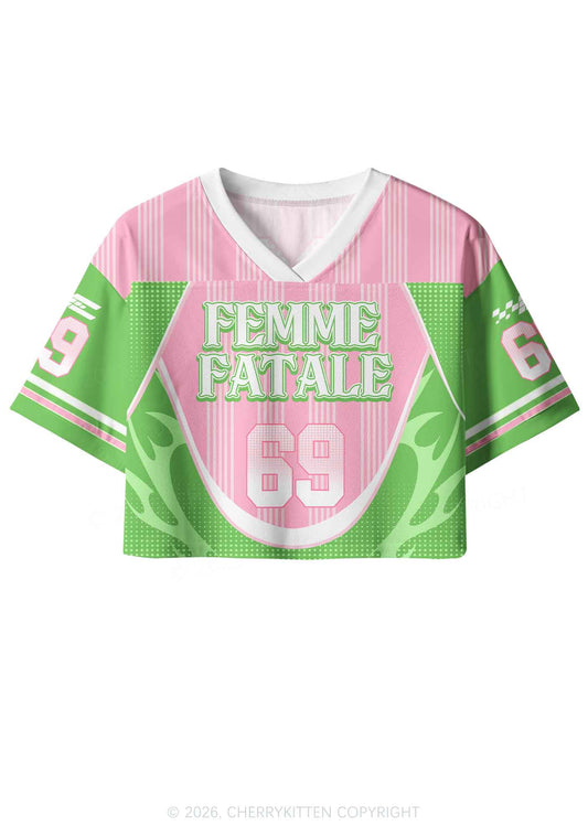 Femme Fatale Pride Y2K Crop Sport Jersey Shirts Cherrykitten