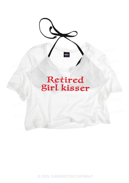 Retired Girl Kisser Pride Y2K Sheer Crop Tee Cherrykitten