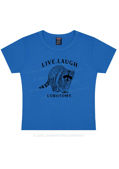 Live Laugh Lobotomy Raccoon Y2K Baby Tee Cherrykitten