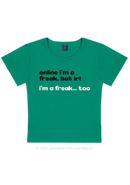 Im A Freak Y2K Baby Tee Cherrykitten