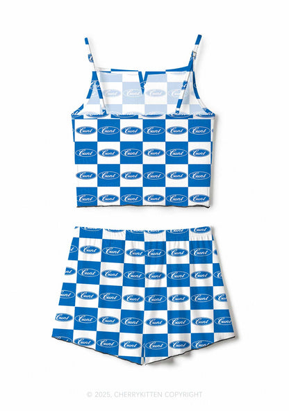 Oval Cxxt Y2K Print Cami Shorts Pajama Set Cherrykitten