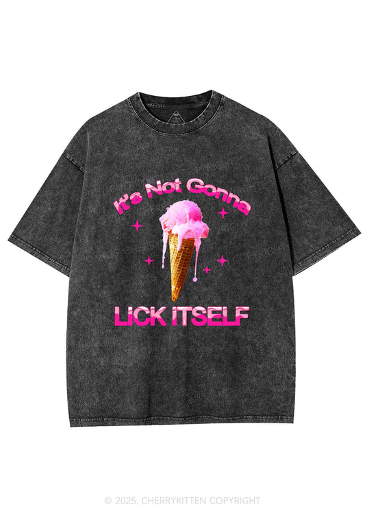 Ice Cream Lick Itself Y2K Shirts Washed Tee Cherrykitten