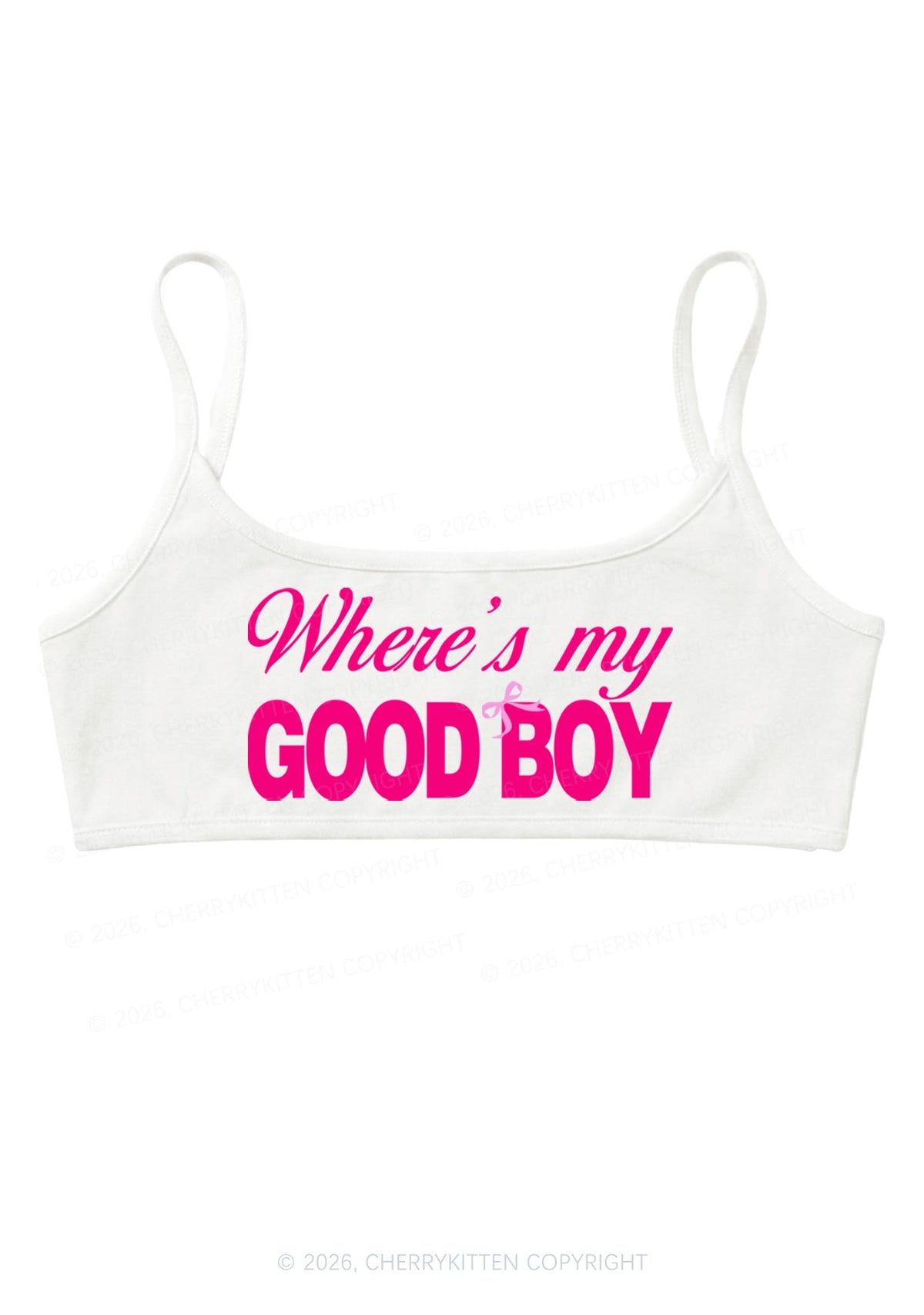 Wheres My Good Boy Y2K Super Crop Cami Cherrykitten