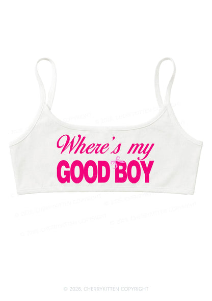 Wheres My Good Boy Y2K Super Crop Cami Cherrykitten