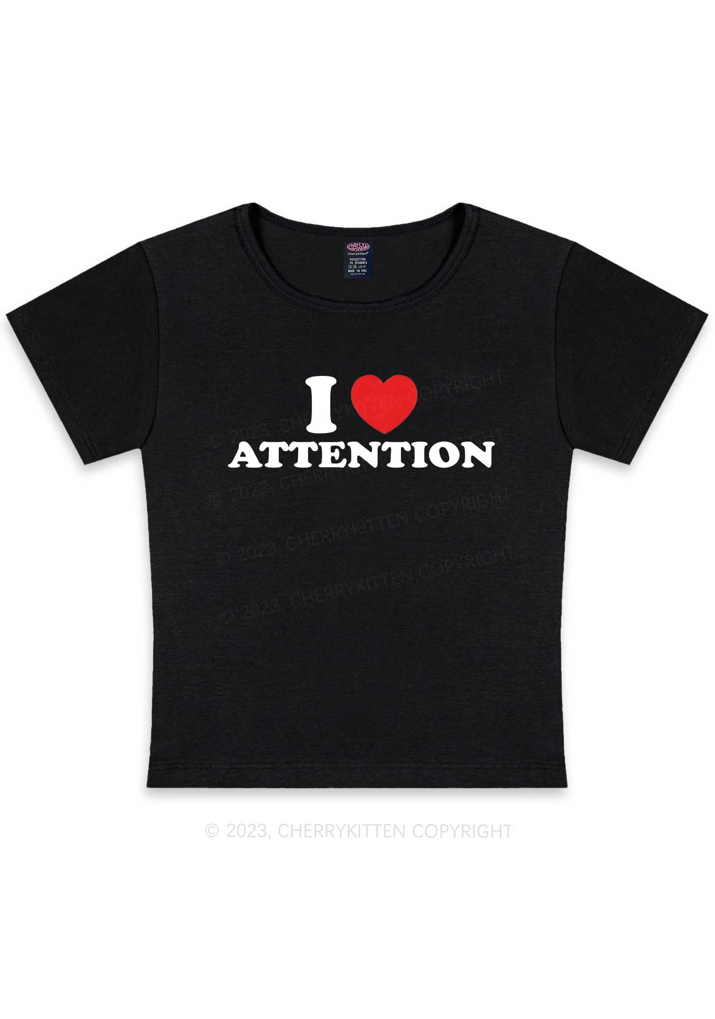 I Love Attention Y2K Baby Tee Cherrykitten