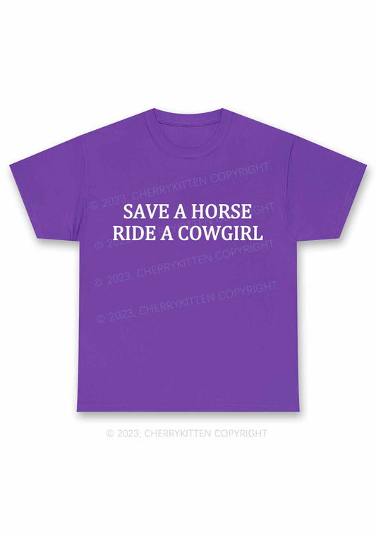 Save A Horse Ride A Cowgirl Y2K Chunky Shirt Cherrykitten