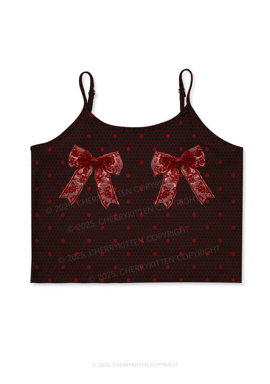 Bow Ties Y2K Print Cami Crop Top Cherrykitten