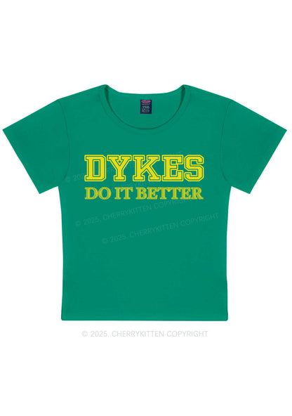 Dykes Do It Better Pride Y2K Baby Tee Cherrykitten