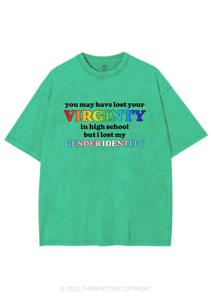 I Lost My Gender Identity Pride Y2K Shirts Washed Tee Cherrykitten