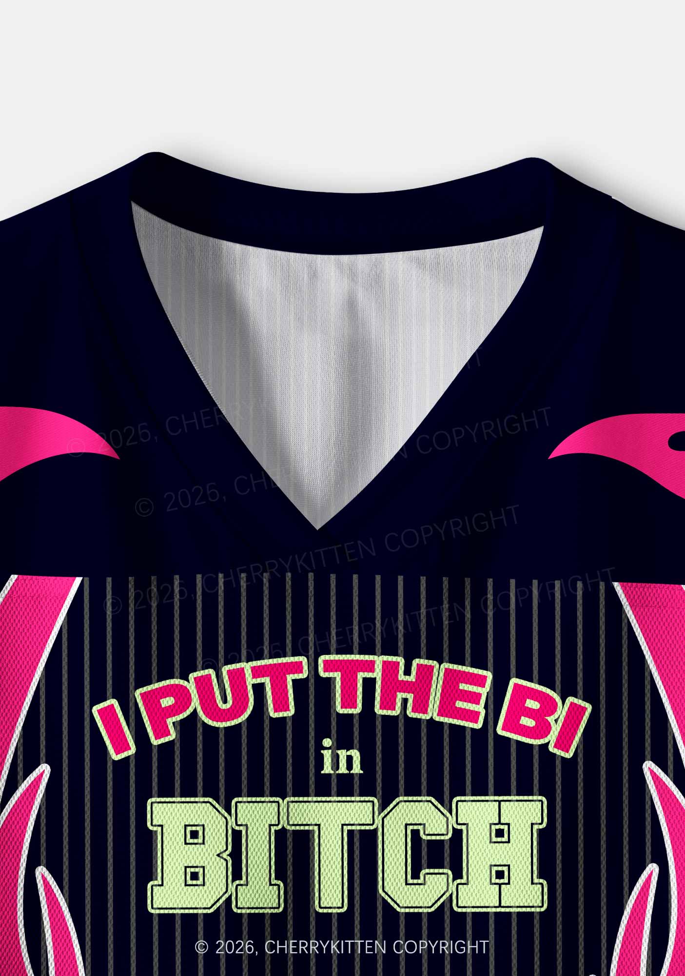 I Put The Bi In Bxxch Pride Y2K Crop Sport Jersey Shirts Cherrykitten