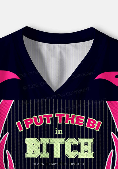 I Put The Bi In Bxxch Pride Y2K Crop Sport Jersey Shirts Cherrykitten