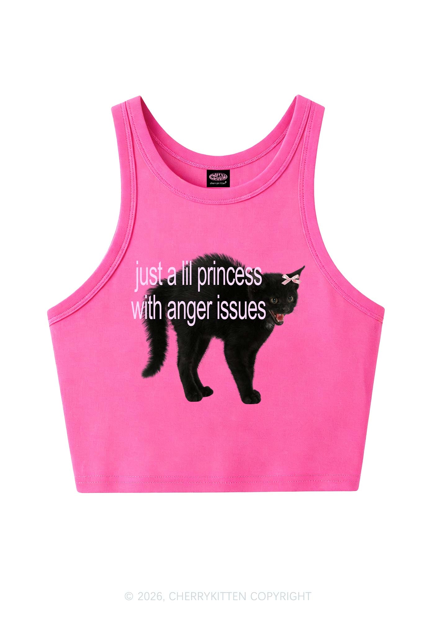 Just A Lil Princess Y2K Crop Tank Top Cherrykitten