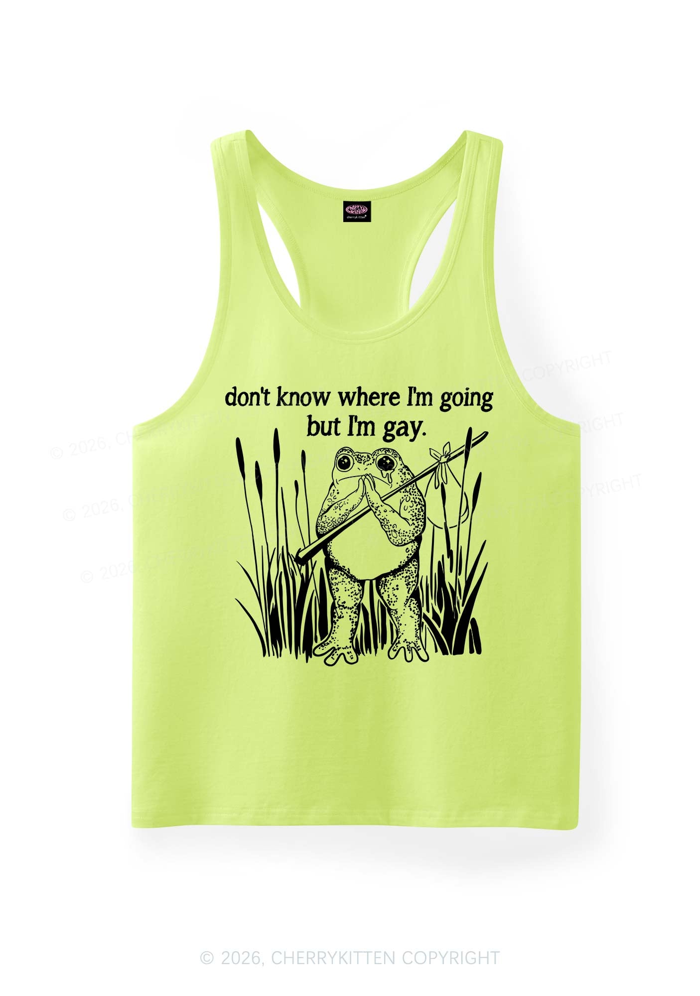 But I Am Gay Frog Pride Y2K Men Racerback Tank Top Cherrykitten