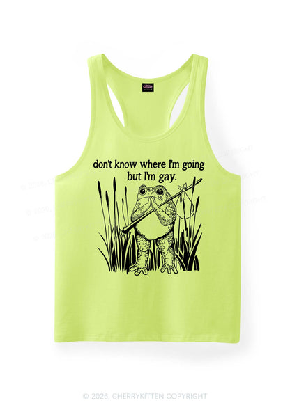But I Am Gay Frog Pride Y2K Men Racerback Tank Top Cherrykitten