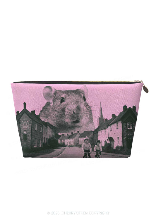 Rat Street Y2K Leather Makeup Bag Cherrykitten