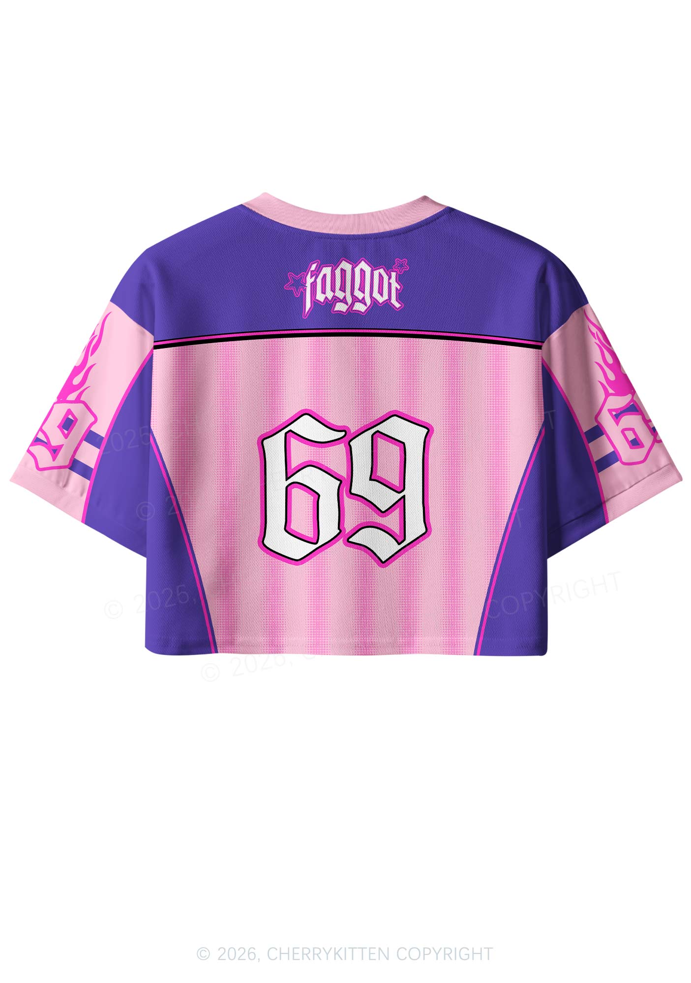 Faggot Purple Star Pride Y2K Crop Sport Jersey Shirts Cherrykitten
