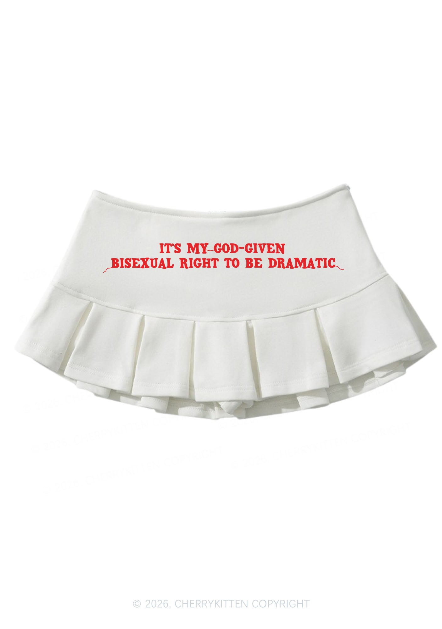 God Given Bisexual Right Pride Y2K Mini Pleated Skirts Cherrykitten