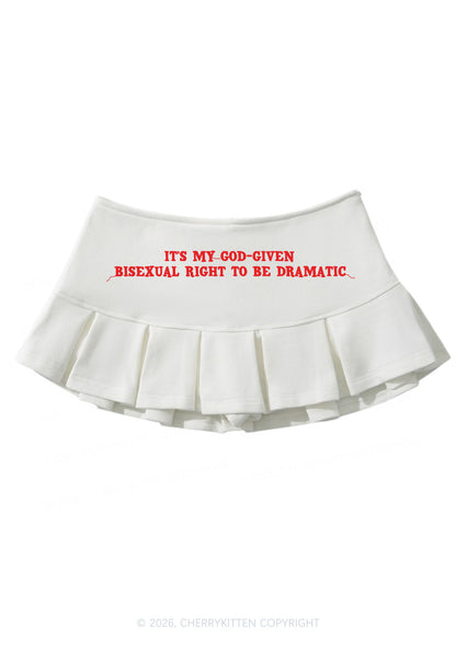 God Given Bisexual Right Pride Y2K Mini Pleated Skirts Cherrykitten