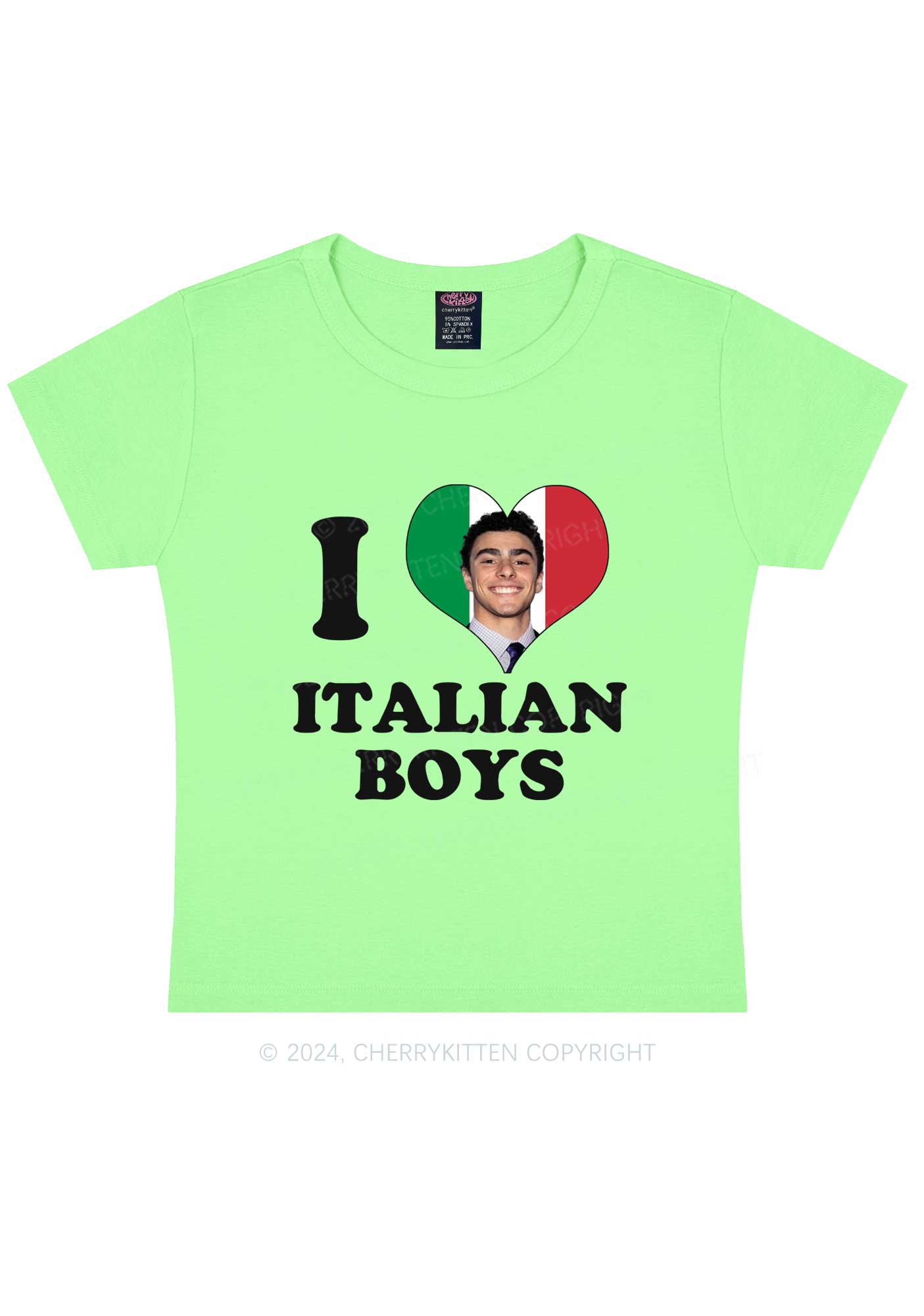 I Love Italian Luigi Y2K Baby Tee Cherrykitten