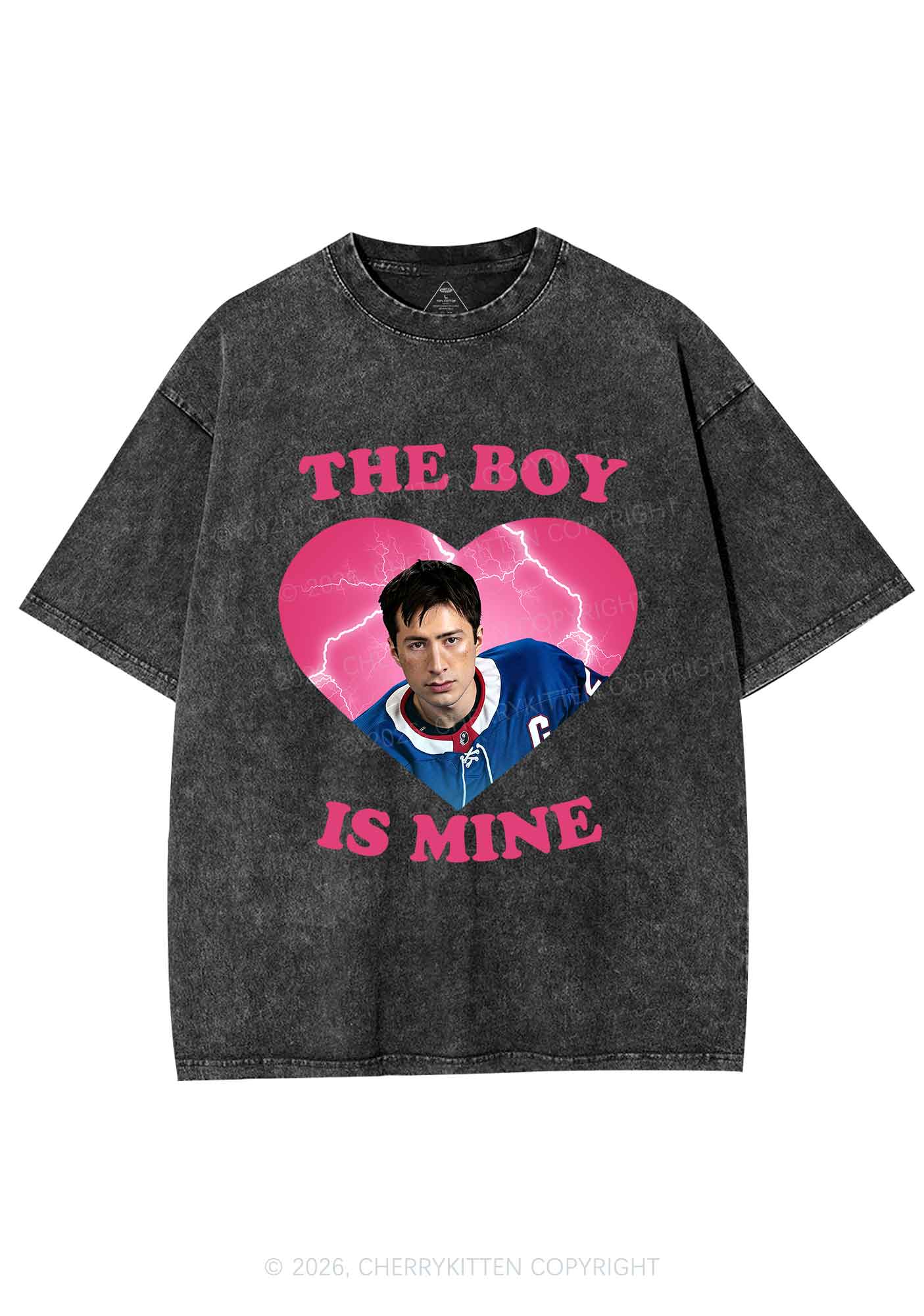 The Boy Is Mine HR Y2K Shirts Washed Tee Cherrykitten