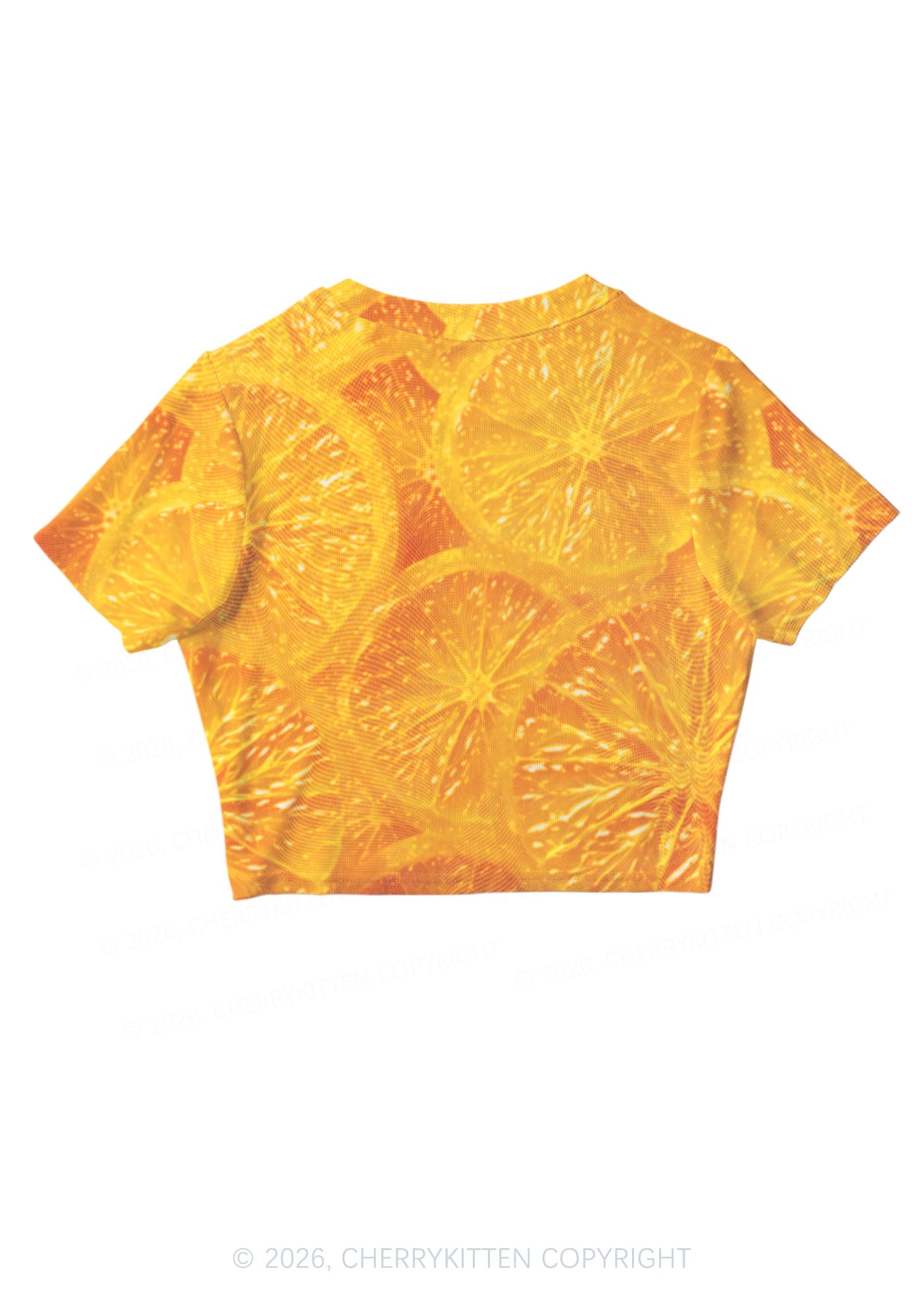 Orange Slice Y2K Mesh Crop Top Cherrykitten