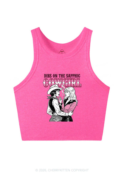 Dibs On The Sapphic Cowgirl Pride Y2K Crop Tank Top Cherrykitten