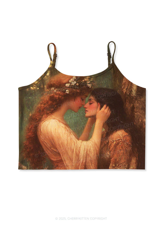 The Lesbians Pride Y2K Print Cami Crop Top Cherrykitten