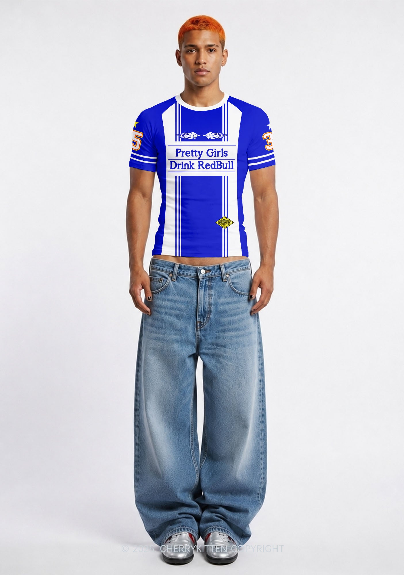 Girls Drink Red Y2K Football Jersey Shirts Cherrykitten