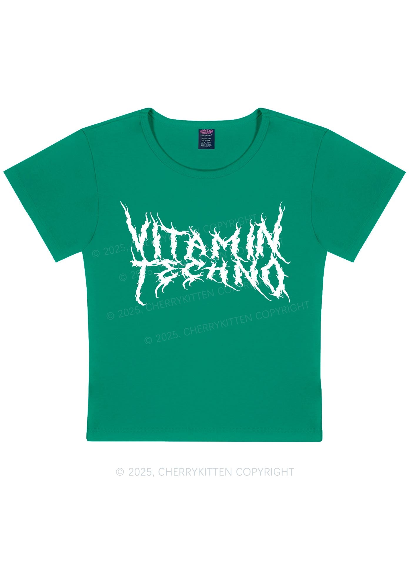 Vitamin Techno Y2K Baby Tee Cherrykitten