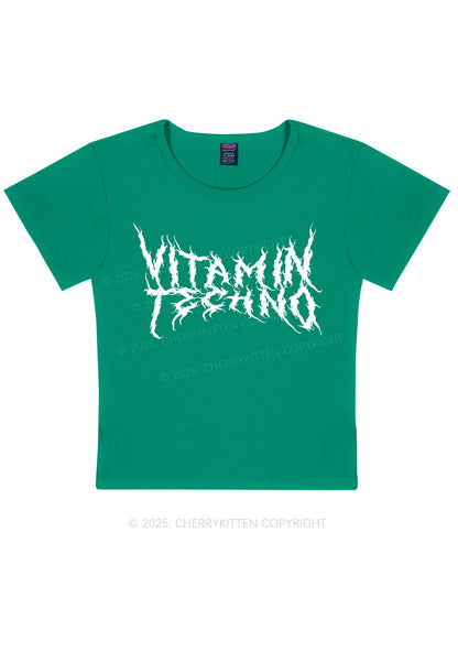Vitamin Techno Y2K Baby Tee Cherrykitten