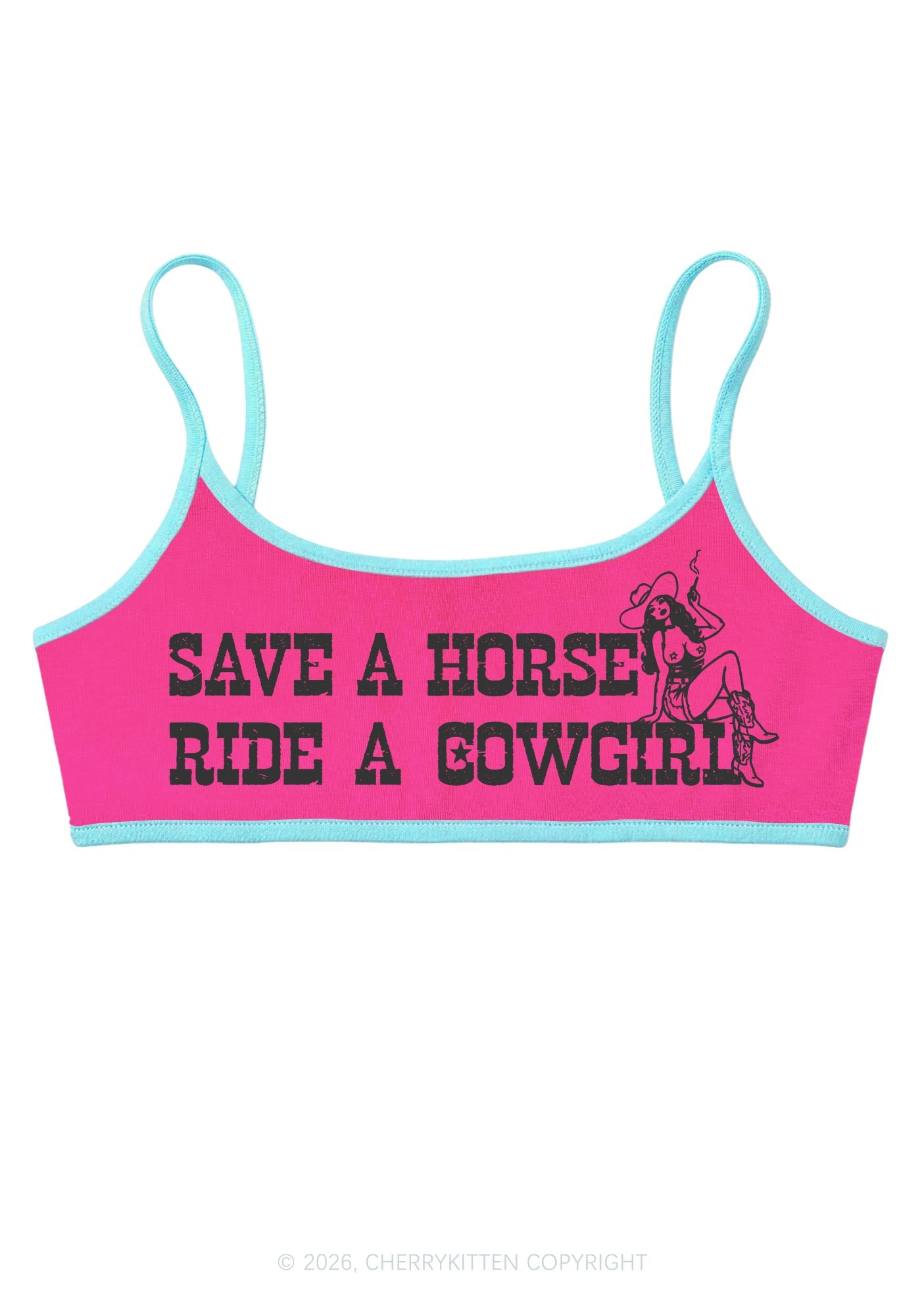 Ride Western Cowgirl Y2K Super Crop Cami Cherrykitten