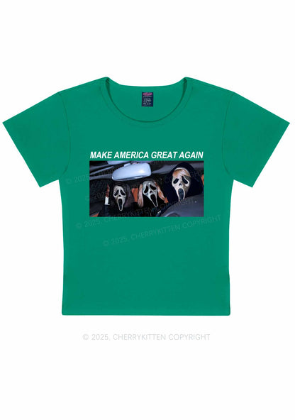 Halloween Ghost Make America Great Again Y2K Baby Tee Cherrykitten