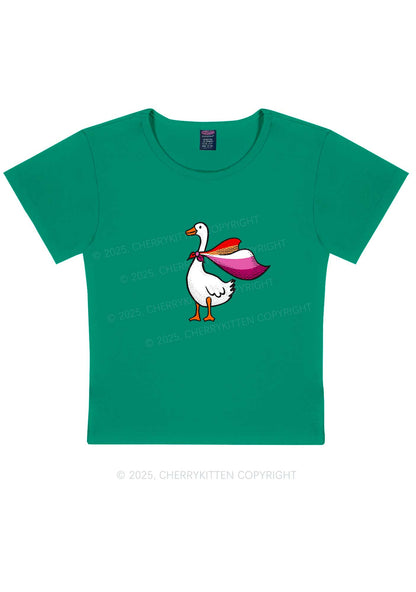 Lesbian Goose Pride Y2K Baby Tee Cherrykitten