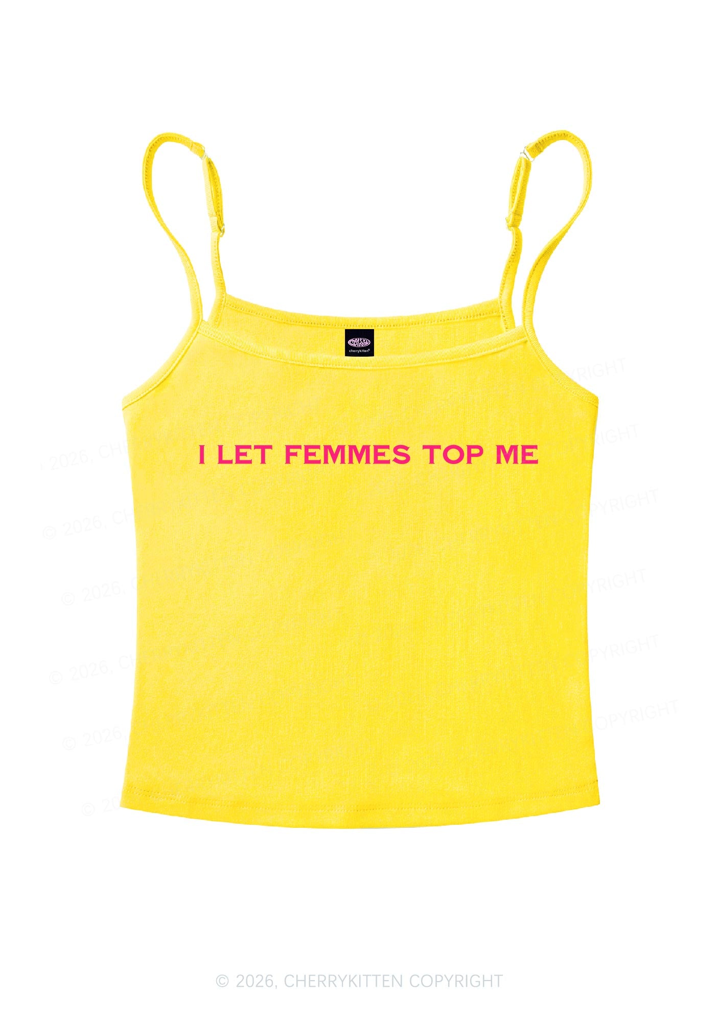 I Let Femmes Top Me Pride Y2K Spaghetti Strap Cami Cherrykitten