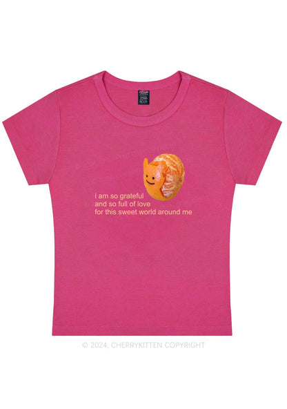 Curvy Grateful Orange Y2K Baby Tee Cherrykitten