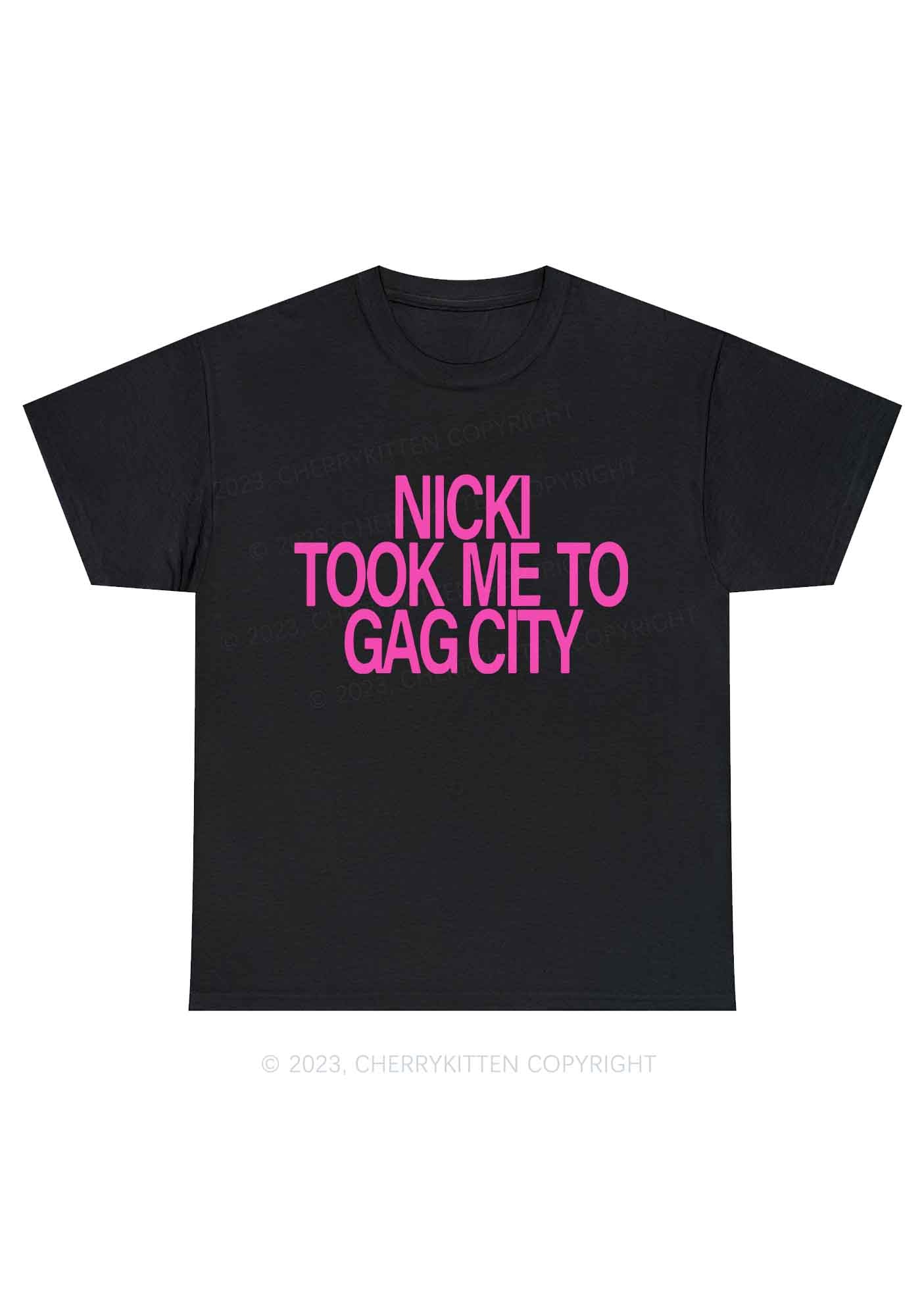 Took Me To Gag City Y2K Chunky Shirt Cherrykitten