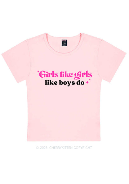 Girls Like Girls Like Boys Do Pride Y2K Baby Tee Cherrykitten