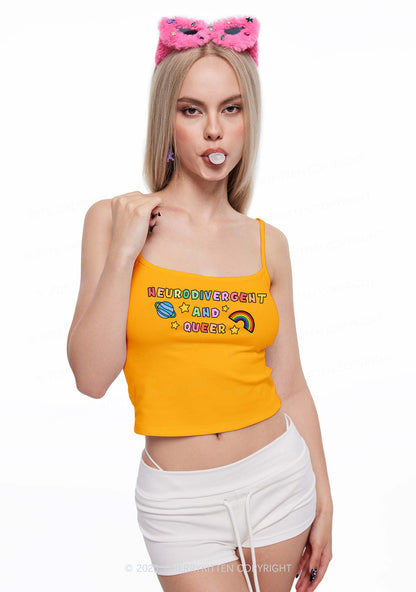 Neurodivergent And Queer Pride Y2K Spaghetti Strap Cami Cherrykitten