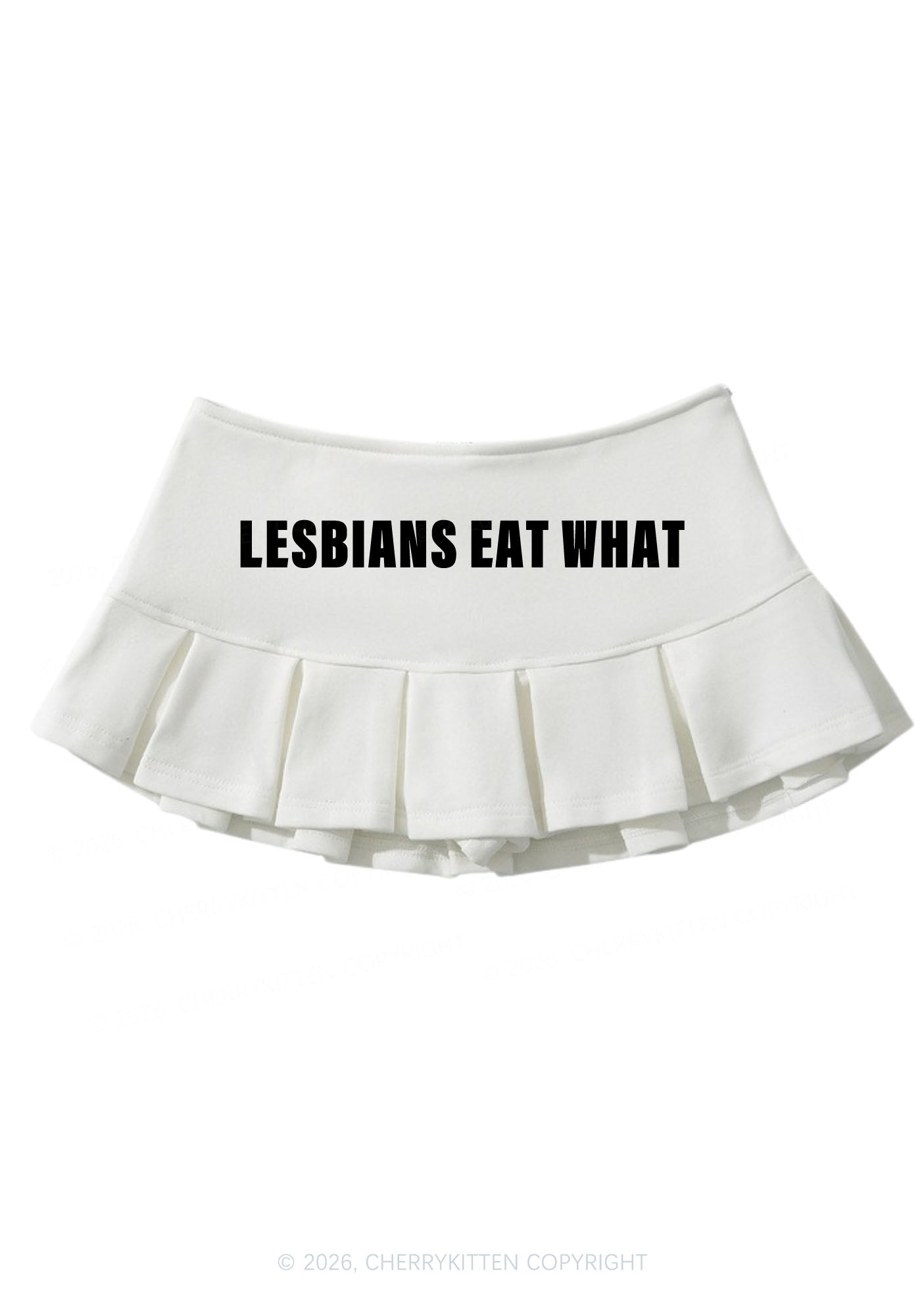 Lesbians Eat What Pride Y2K Mini Pleated Skirts Cherrykitten