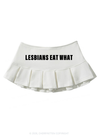 Lesbians Eat What Pride Y2K Mini Pleated Skirts Cherrykitten