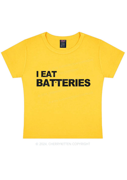 I Eat Batteries Y2K Baby Tee Cherrykitten