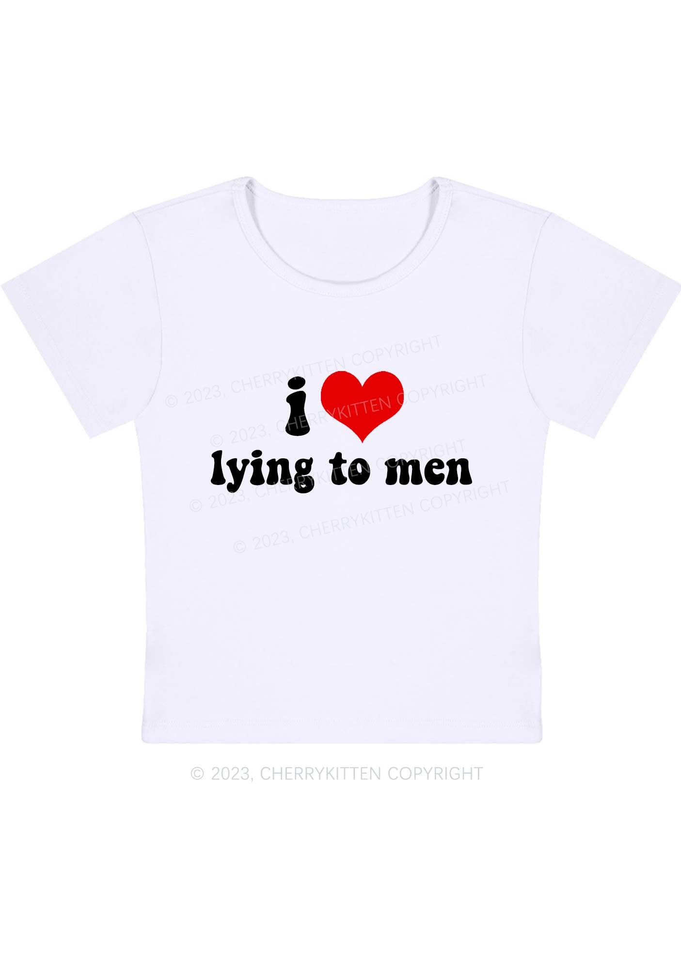 Curvy I Love Lying To Men Y2K Baby Tee Cherrykitten