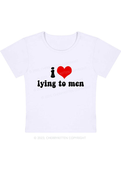 Curvy I Love Lying To Men Y2K Baby Tee Cherrykitten