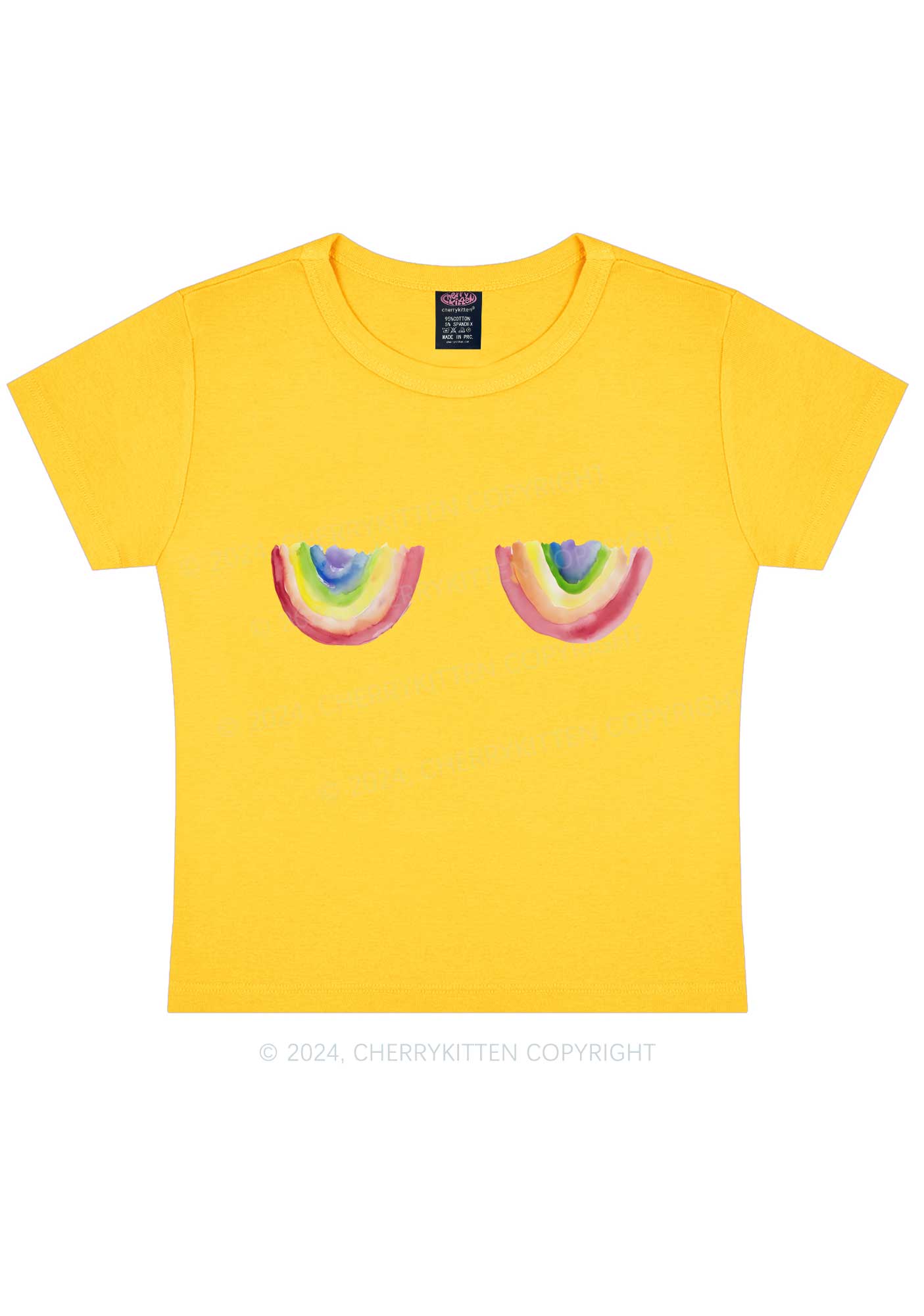 Rainbow Bxxb Y2K Baby Tee Cherrykitten