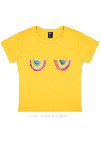 Rainbow Bxxb Y2K Baby Tee Cherrykitten