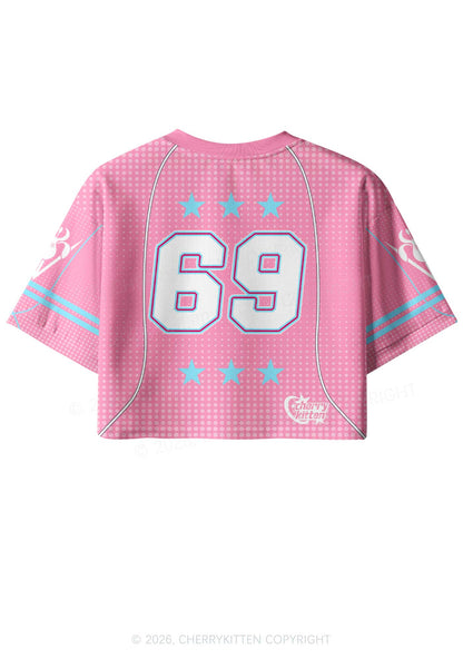 Sapphic Tendencies Pride Y2K Crop Sport Jersey Shirts Cherrykitten