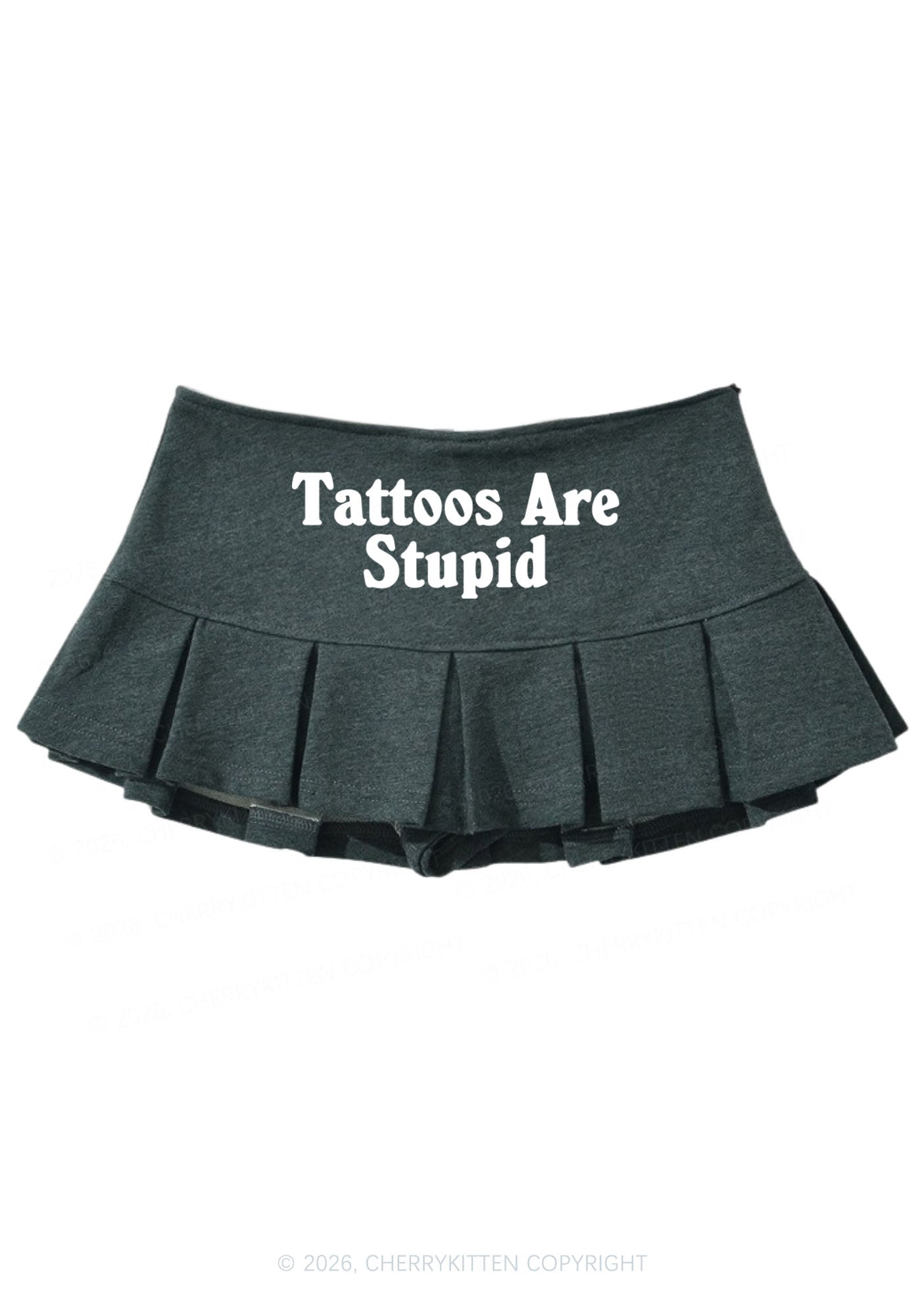 Tattoos Are Stupid Y2K Mini Pleated Skirts Cherrykitten
