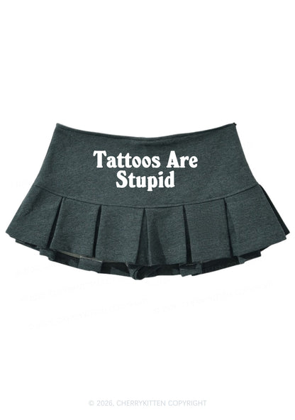 Tattoos Are Stupid Y2K Mini Pleated Skirts Cherrykitten