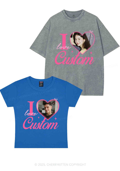 I Love Custom Y2K Valentine's Day Couple Shirt Cherrykitten