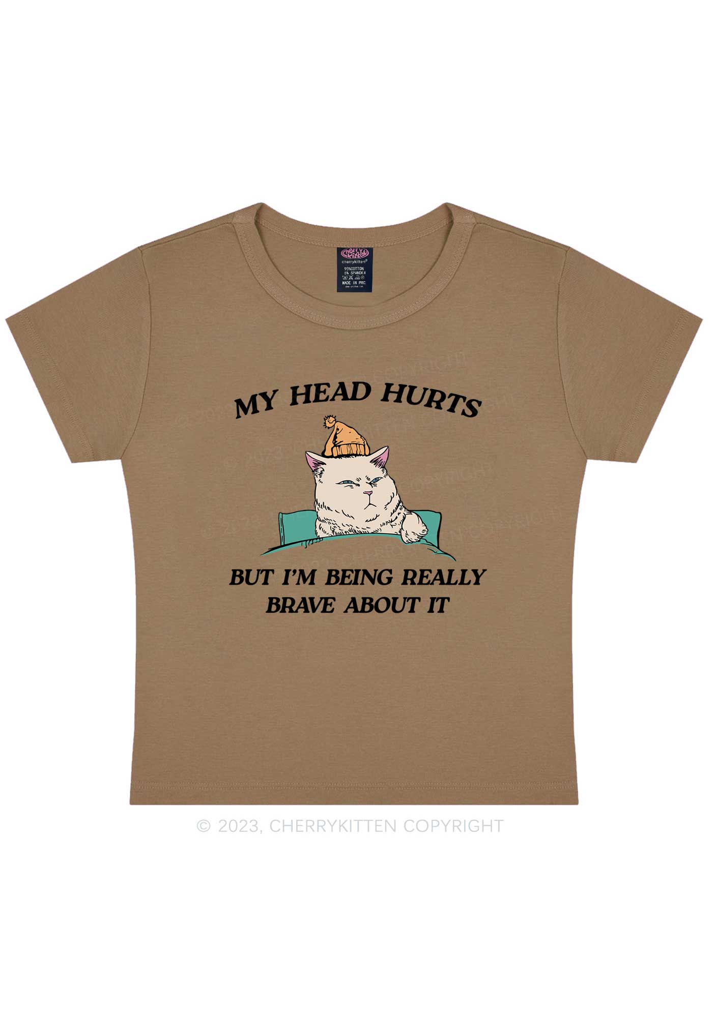 Head Hurts Y2K Baby Tee Cherrykitten